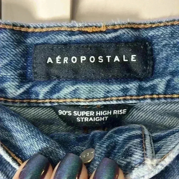 Aeropostale 90’s Super High Rise Straight Jeans Size 2 - Picture 2 of 9